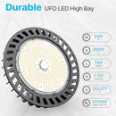 BULBEATS HYPERLITE LED UFO HIGH BAY LIGHTS 250W 1-10V DIMMABLE 5000K 2PK - BLACK - Brand New