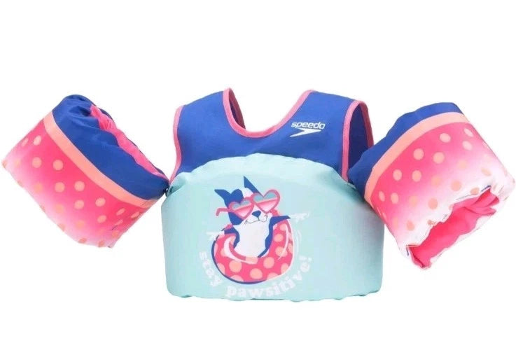 SPEEDO SAFE SPLASHER COAST GUARD APPROVED SWIM VEST 30 TO 50 LBS. - GREEN/FISH - Brand New