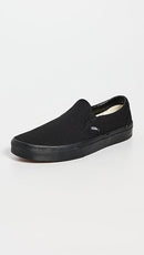 VANS MEN'S VANS CLASSIC SLIP-ON SKATE SHOES - SIZE: MEN 9.5 WOMEN 11 - BLACK - Like New