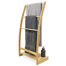 40" Bamboo Towel Rack Stand Quilt Rack Stand or Blanket Rack - B08X3ZML9T - Brand New