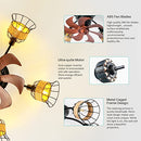 OSGNER Boho Ceiling Fan Lights Remote Small Rustic Farmhouse Lighting - Brand New