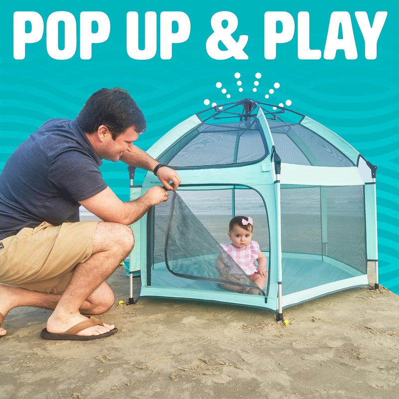 POP 'N GO Premium Indoor and Outdoor Baby Playpen - SWEET MINT - Like New