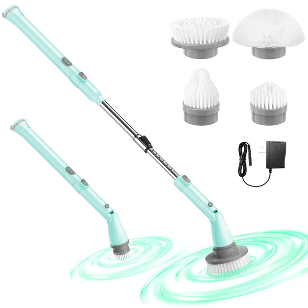 LYSYMO ELECTRIC SPIN SCRUBBER CORDLESS BATHROOM POWER SCRUBBER TEAL - Like New