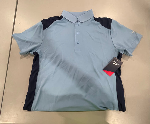 REEBOK WOMEN'S SHORT SLEEVE POLO - SIZE: WOMEN L - BLUE/NAVY - Like New