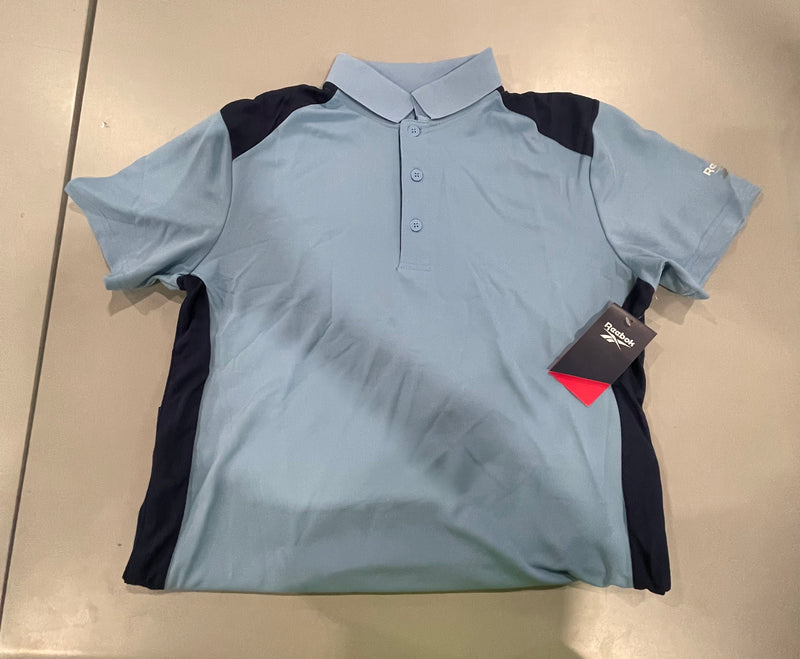 REEBOK WOMEN'S SHORT SLEEVE POLO - SIZE: WOMEN L - BLUE/NAVY - Like New