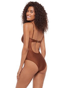 Steve Madden Women's Bandeau One Piece Swimsuit Removable Straps - Women XL - Brand New