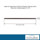 Minka-Aire 36 Inch Ceiling Fan Downrod - Oil Rubbed Bronze - DR536-ORB - Brand New