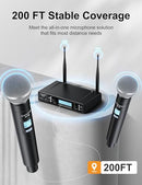 BAOLESH UHF WIRELESS MICROPHONE SYSTEM 2 HANDHELD BAOLESH-BF-02 - BLACK - Like New