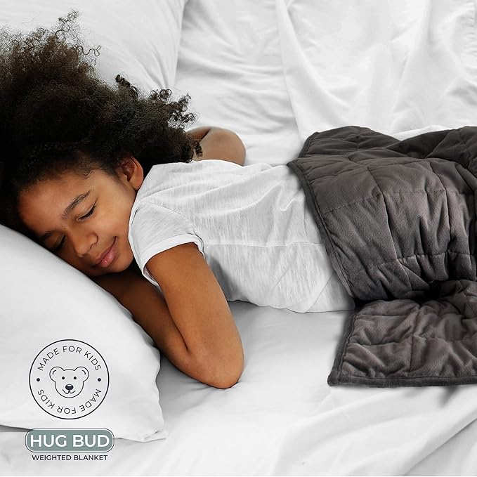 HUG BUD WEIGHTED BLANKET - 48" X 72" - 15-LBS - FULL/TWIN SIZE BED - GRAY - Like New