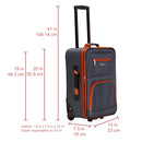 ROCKLAND FASHION EXPANDABLE SOFTSIDE UPRIGHT LUGGAGE SET 2-PIECE - CHARCOAL - Brand New