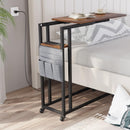 TATUB ROLLING BEDSIDE TABLE - RUSTIC BROWN - Like New