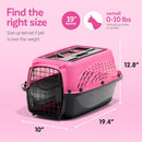 Petmate Dog Crates Small Dogs Cat Carriers Two-Door Plastic Pet Kennel - Pink - Brand New