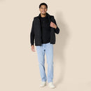 AMAZON ESSENTIALS MEN'S FLEECE ZIP UP MOCK NECK SWEATSHIRT, SIZE: MEN XL - BLACK - Like New