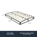 Amazon Basics Metal Platform Bed Frame Wood Slat Support 6" Full - Black - Like New