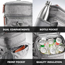 FIT & FRESH FOUNDRY DUAL COMPARTMENT LUNCH BAG INSULATED - GRAY - Brand New