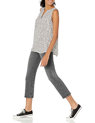 AMAZON ESSENTIALS WOMEN'S SLEEVELESS WOVEN SHIRT - LARGE - MINI LEOPARD - NEW - Brand New