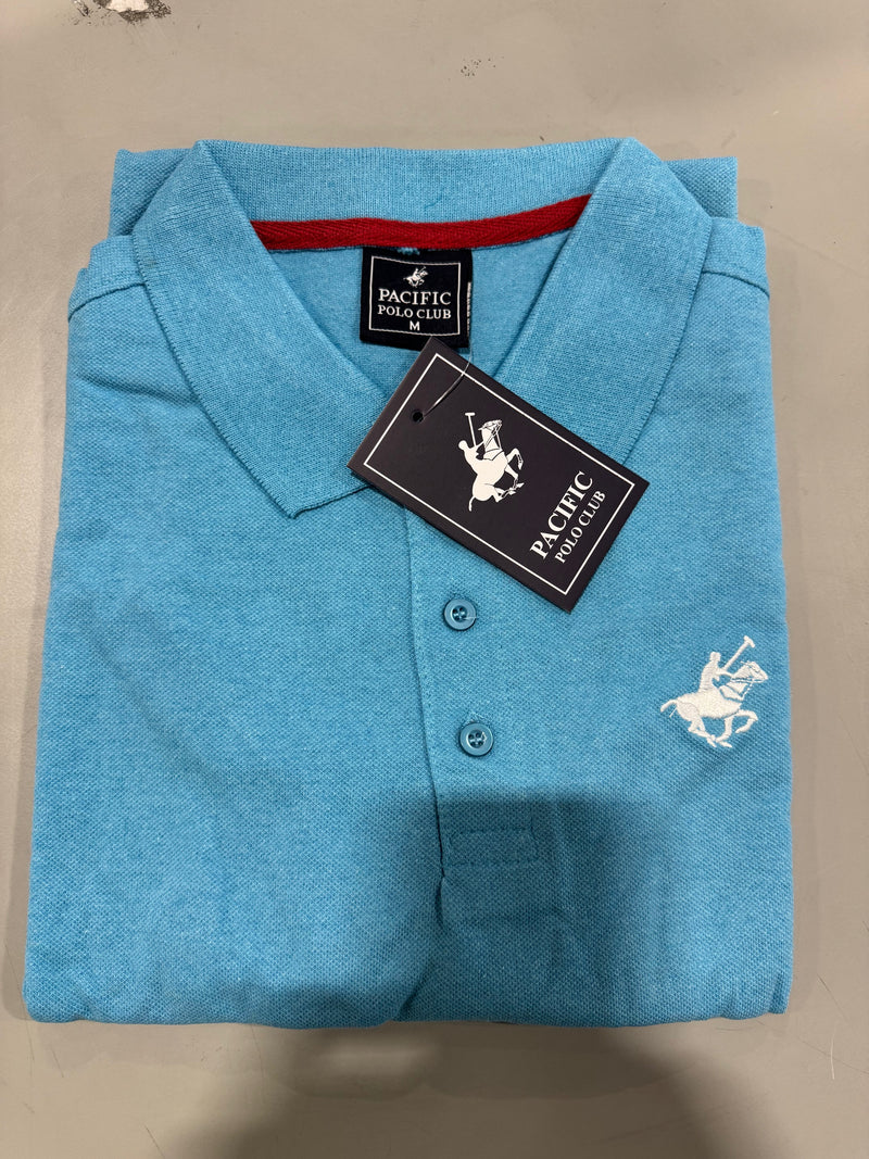 PACIFIC POLO CLUB SHORT SLEEVES POLO SIZE: MEN M CYAN Brand