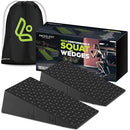 FLEXELENT SQUAT WEDGE BLOCK PAIR CALF STRETCHER SLANT BOARD - BLACK - Like New