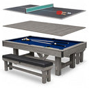 HATHAWAY LOGAN 7FT POOL TABLE COMBO SET WITH BENCHES - RUSTIC GRAY/BARNWOOD - Like New