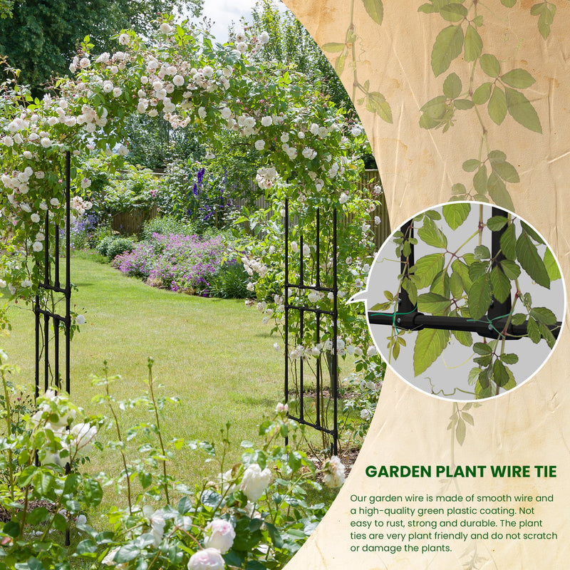 OLLE GARDENS ARCH 95" HIGH X 59" WIDE METAL ARCH TRELLIS - BLACK - Like New