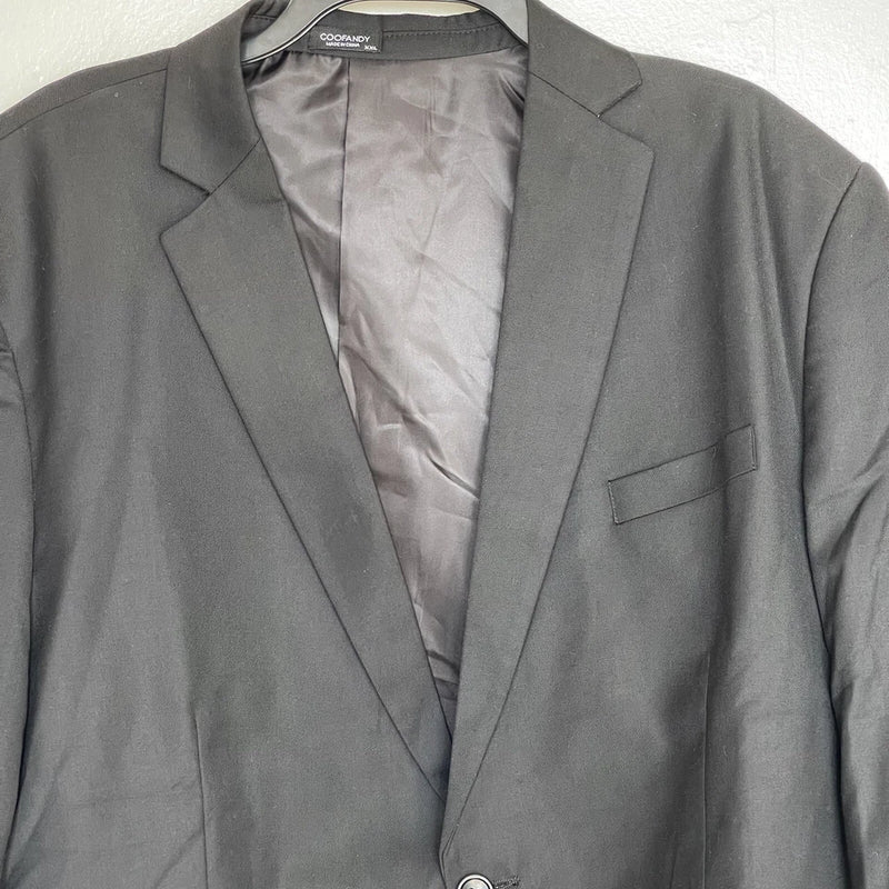 COOFANDY MENS BLAZER  SPORT JACKET ONE BUTTON BLACK SUIT - SIZE: MEN 2XL - BLACK - Brand New