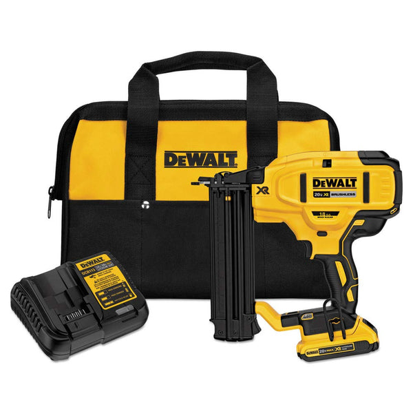DEWALT 20V MAX CORDLESS BRAD NAILER KIT 18GA DCN680D1 - Yellow - Like New