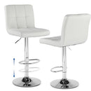 NEWBULIG Bar Stools Set of 2 Counter Height Barstools Square Seat PU Leather - Brand New
