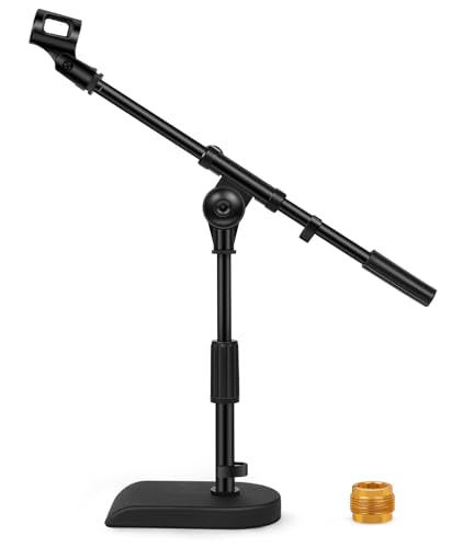 InnoGear Adjustable Desk Microphone Stand Weighted Base Soft Grip MS542 Black - Like New