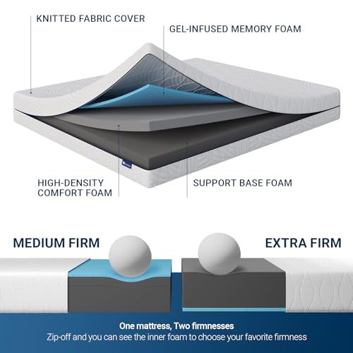 AVENCO 12" California King Mattress, Gel Memory Foam, CertiPUR-US - WHITE - Brand New