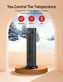 PARIS RHÔNÉ SPACE HEATER, 22” 1500W FAST HEATING ELECTRIC CERAMIC HEATER - BLACK - Like New