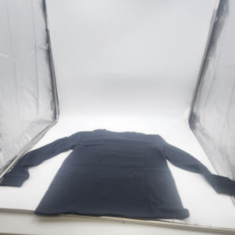 BLUE ICE MENS CHARCOAL LONG SLEEVE STRETCH HENLEY SHIR - SIZE: MEN S - BLACK - Brand New