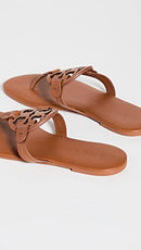 90582 TORY BURCH MILLER EMBELLISHED SANDALS WOMEN'S SIZE 8 BOURBON MIELE - Like New