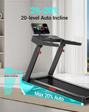 UMAY TREADMILL WITH 2%-20% AUTO INCLINE, 400LBS FOLDABLE HOME - BLACK - Like New