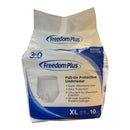 FREEDOM PLUS PULL-ON PROTECTIVE UNDERWEAR XL 48"- 60" - 10 PIECES 1 PACK - WHITE - Brand New