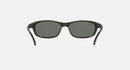 RAY-BAN SUNGLASSES POLISHED BLACK FRAME G-15 GREEN POLARIZED LENSES 57-16-135 3P - Like New