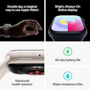 APPLE WATCH SERIES 9 GPS + LTE 41MM SILVER STAINLESS STEEL CASE STORM BLUE BAND - Like New