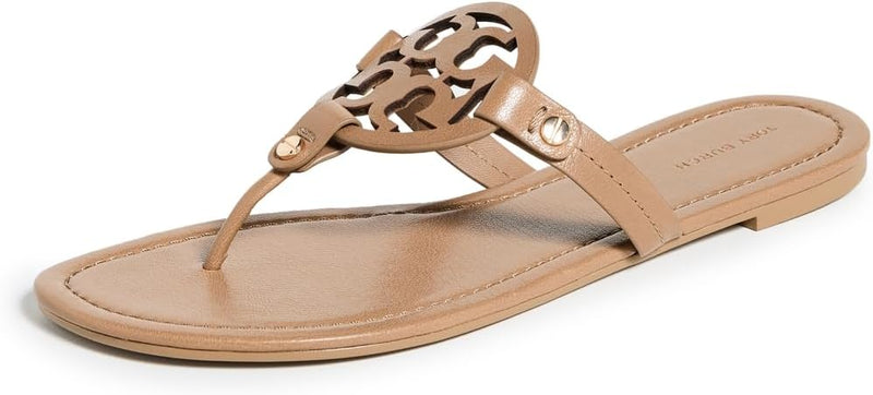 90582 Tory Burch Women's Miller Sandals Almond Flour Tan Size 9 Like New