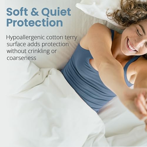 SAFEREST WATERPROOF FULL SIZE MATTRESS PROTECTOR FITTED SYNCHKG022168 - WHITE - Like New