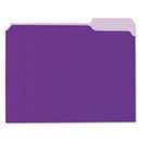 UNIVERSAL TOP TAB INTERIOR FILE FOLDERS LETTER SIZE ASSORTED POSITION - VIOLET - Like New