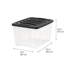 IRIS USA 4-Pack 13 Quart Storage Bins with Lids - Clear/Black - Brand New
