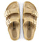 BIRKENSTOCK WOMEN ARIZONA SHEARLING SANDALS WOMEN 7 (EU W38) 5 MEN GLAMOUR GOLD - Like New