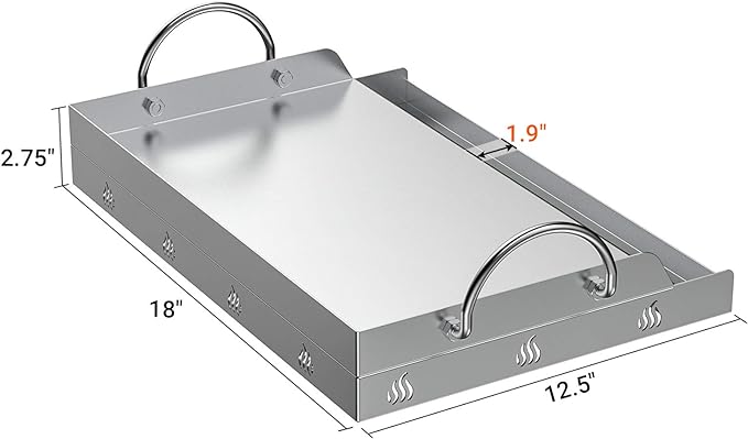 Onlyfire Universal Stainless Steel Griddle F1-BGG8201-SS - Silver - Like New