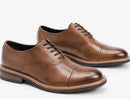 KENNETH COLE REACTION KLAY FLEX LEATHER OXFORD LACE-UP SHOES - SIZE: 10 - COGNAC - Like New