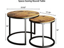 KOTPOP MODERN NESTING COFFEE TABLE SET OF 2 - RUSTIC BROWN - Like New