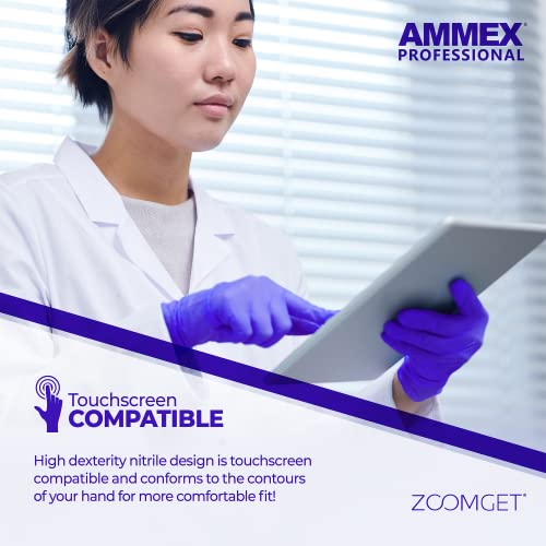 AMMEX INDIGO NITRILE DISPOSABLE EXAM GLOVES 3 MIL LATEX POWDER FREE BOX OF 100 - Brand New