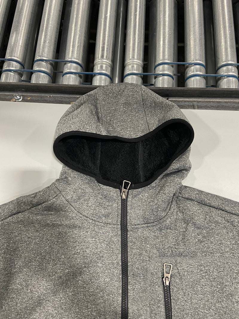 U.S. LIFE LINED FULL ZIP HOODED JACKET, HEATHER GRAY, MEDIUM, 732502 - Brand New