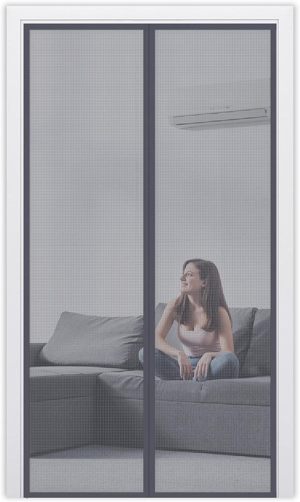 BLUEBALA FIBERGLASS MAGNETIC SCREEN DOOR MESH SIZE 34X82 - GRAY - Like New