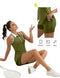 FKEEP WOMEN'S GOLF TENNIS DRESS SPORT ACTIVEWEAR V-NECK WITH SHORTS - L - YELLOW - Brand New