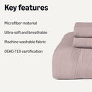 AMAZON BASIC BRUSHED MICROFIBER COMFORTER 3-PIECE QUEEN/FULL - PURPLE - Brand New