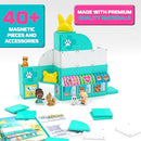 Tile Town Pet Vet Magnetic Tiles Set, 48 Piece Magnet Tiles for Kids - Like New